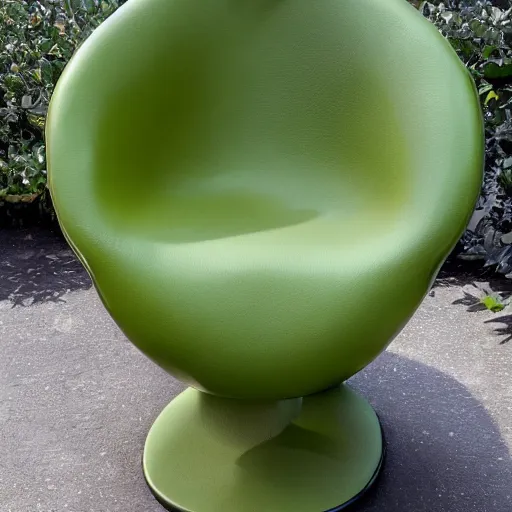 Image similar to a chair shaped like and avocado, 8 k, high definition, highly detailed, photo - realistic