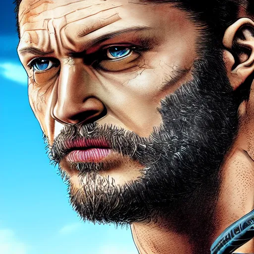 Image similar to tom hardy as wolverine from x - men digital art 4 k detailed super realistic