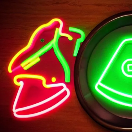 Image similar to neon gamer porkchops and mashed potatos by razer, HD, trending on artstation, instagram post, -H 640