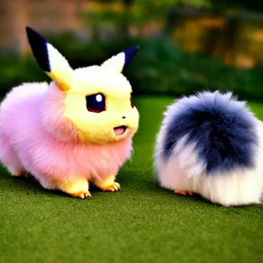 Prompt: real life Pokemon, cute!!!, fluffy!!!, ultra realistic!!!, golden hour, sharp focus