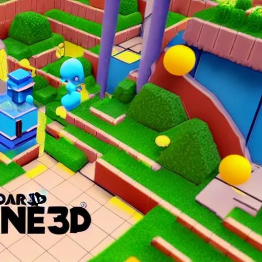 Prompt: a full 3 d remake of a level from super mario bros made in unreal engine 5