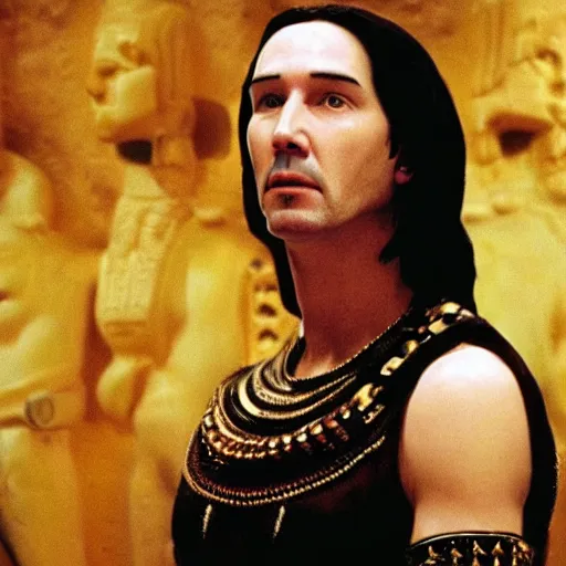 Image similar to cleopatra with the face of keanu reeves