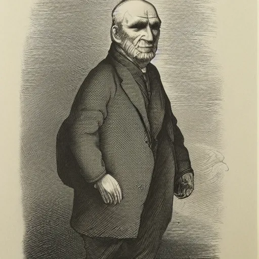 Image similar to a lithograph of an angry old man