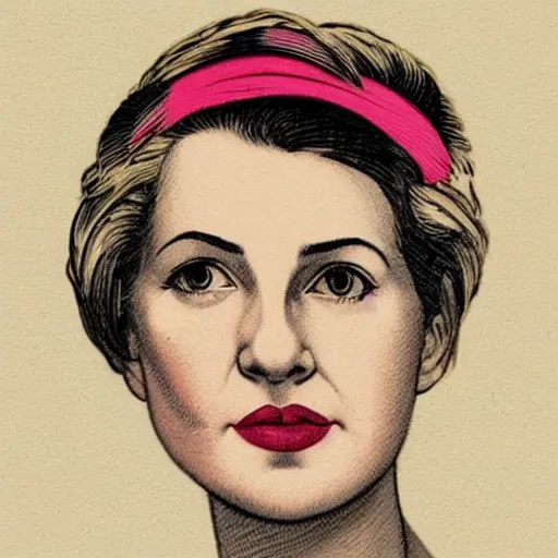 Image similar to Hilda taken a selfie, illustration by Duane Bryers,