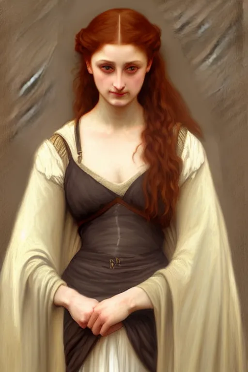 Prompt: sansa, painting by rossetti bouguereau, detailed art, artstation