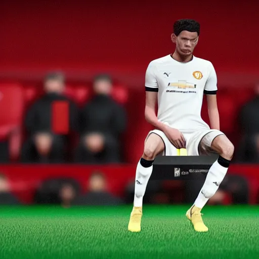 Image similar to ultra - photorealistic, manchester united player cried after degradation, intricate details, sharp focus, perfect baroque like real project, symmetrical realistic, perfect face and anatomy ultra - details, 4 k, uhd, beautiful random content position.