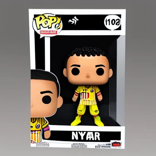 Image similar to neymar funko pop toy, detailed