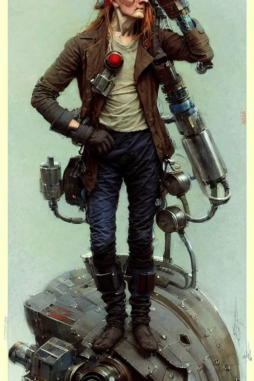 Image similar to ( ( ( ( ( 2 0 5 0 s retro future 1 0 old boy super scientest in space pirate mechanics costume full portrait. muted colors. ) ) ) ) ) by jean baptiste monge, tom lovell!!!!!!!!!!!!!!!!!!!!!!!!!!!!!!