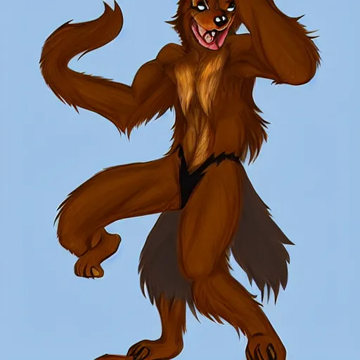 Image similar to a werewolf, fursona!!!! by don bluth, by kawacy, trending on artstation, full body