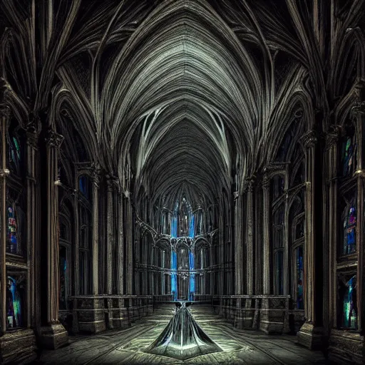 Prompt: Photorealistic Ghostly Dark Hunted Cathedral in the style of Michael Whelan and Gustave Dore. Hyperdetailed photorealism, 108 megapixels, amazing depth, glowing rich colors, powerful imagery, psychedelic Overtones, 3D finalrender, 3d shading, cinematic lighting, artstation concept art