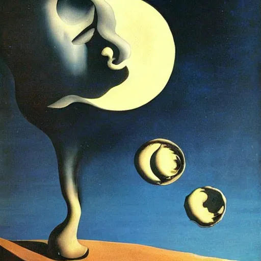 Image similar to where did the moon go? art by salvador dali