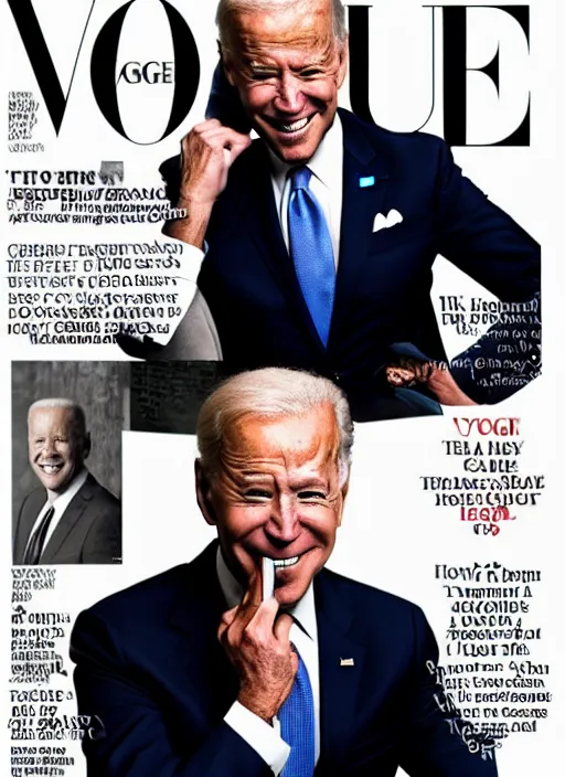 Image similar to biden as thrump, full body shot, set pieces, intricate set, vogue magazine, canon, highly realistic. high resolution. highly detailed. dramatic. 8 k. 4 k.