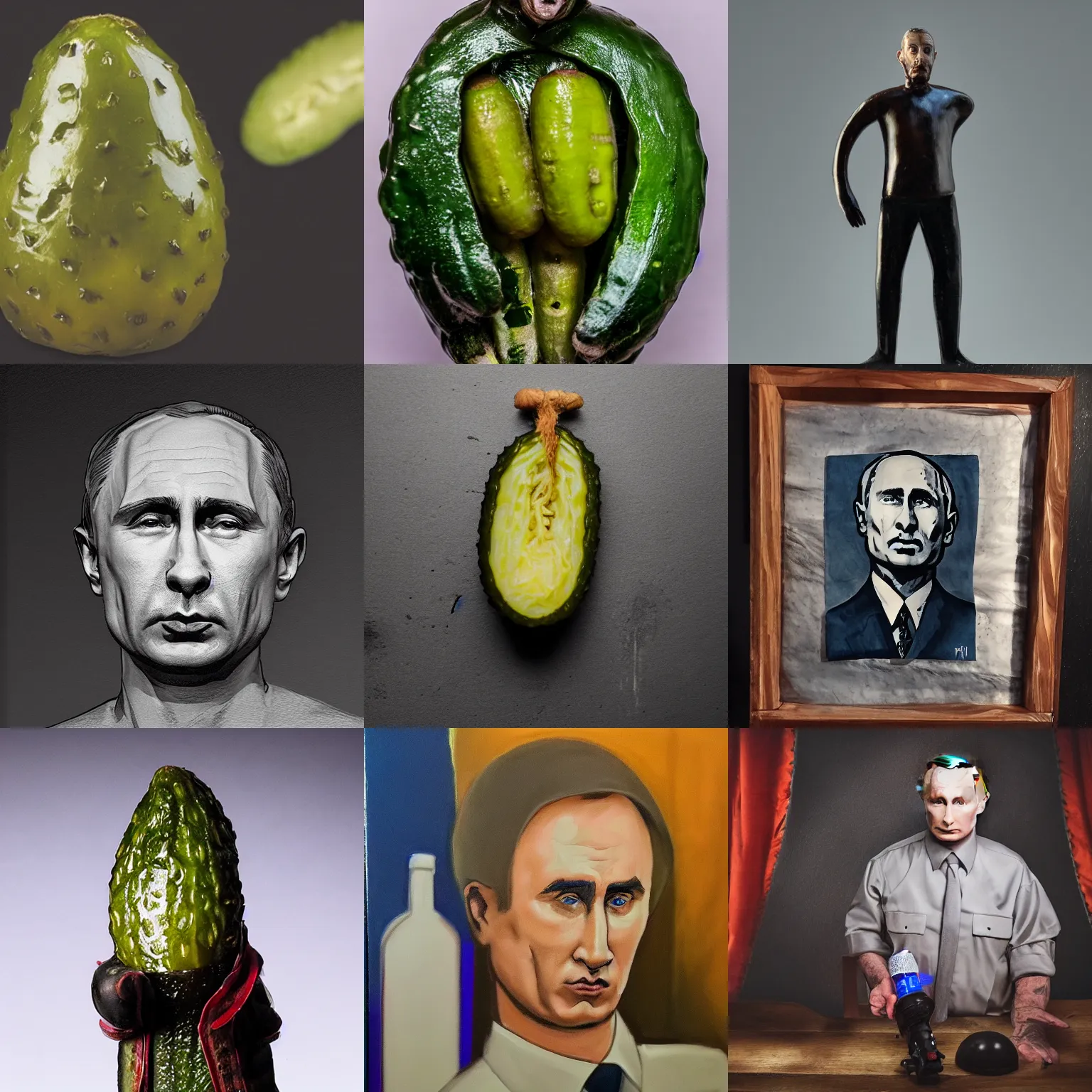 Prompt: pickle is putin, highly detailed, studio lighting