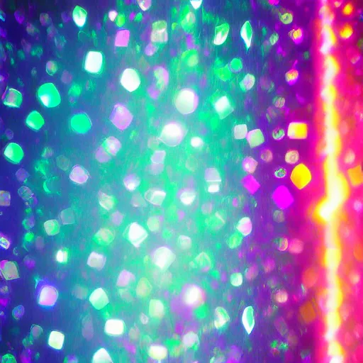 Image similar to light refraction, abstract, crystals, sparkles, in a dark studio room.