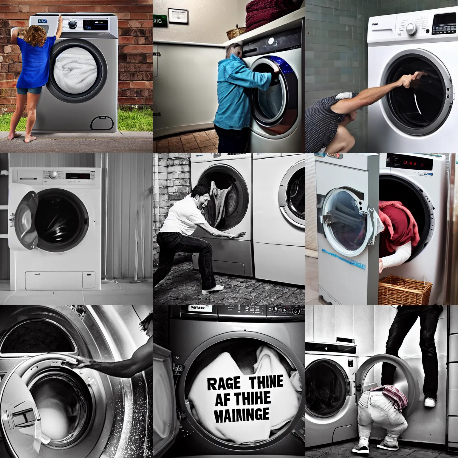 Image similar to rage against the washing machine