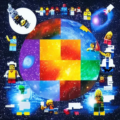 Image similar to the universe made by lego pieces