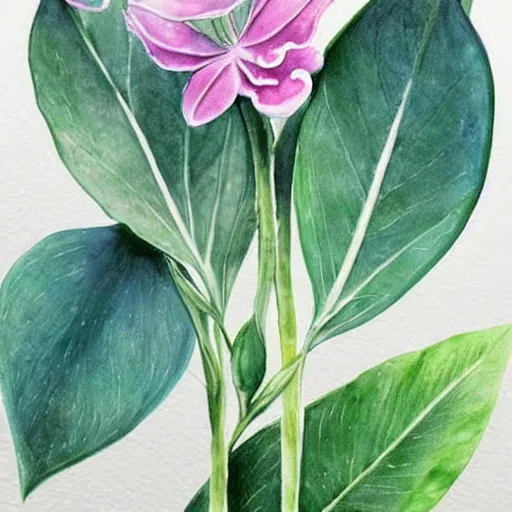 Image similar to water colour botanical designs, illustration, pastel colours, smooth, magical painting