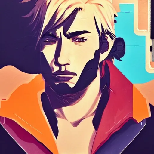 Prompt: Ken Masters profile picture by Sachin Teng, asymmetrical, Organic Painting , Violent, Powerful, geometric shapes, hard edges, energetic, graffiti, street art:2 by Sachin Teng:4