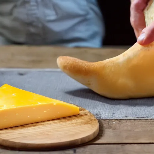 Image similar to a foot made up of cheese