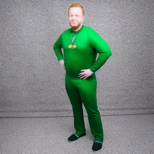 Image similar to paymoneywubby wearing full body green - screen suit, professional portrait photography