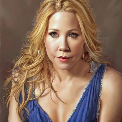 Prompt: Christina Applegate, by Mark Brooks, by Donato Giancola, by Fiona Stephenson, by Lawrence Malstaf