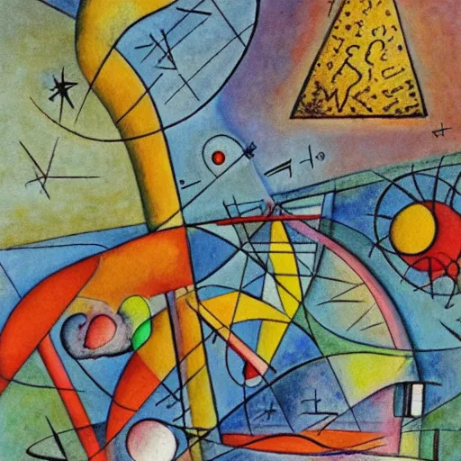 Image similar to complex mathematical equations inspired by bosch, calder, kandinsky, miro, bosch, klee. mathematical paradise, detailed beautiful animals, esoteric equation heaven, detailed beautiful plants, 3 d platonic solids, elegant intricate diagrams, beautiful equations, oil paint, pen and ink, color, hyperrealistic, on loan from louvre, masterpiece