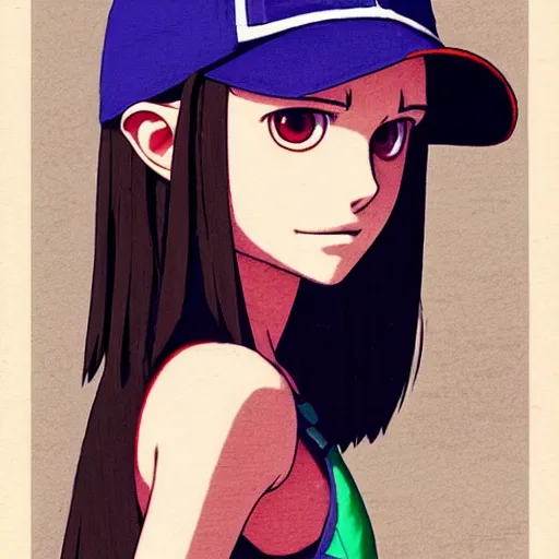 Image similar to beautiful boyish natalie portman gravure model in majora's mask, wearing wooden mask and baseball cap and leotard, street wear with subtle mayan patterns, aztec bathing suit, gapmoe yandere grimdark, trending on pixiv fanbox, painted by greg rutkowski makoto shinkai takashi takeuchi studio ghibli, akihiko yoshida