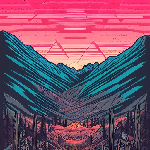 Image similar to Sharp mountains by Dan Mumford