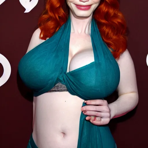 Prompt: Christina Hendricks showering body with baby, body, realistic,