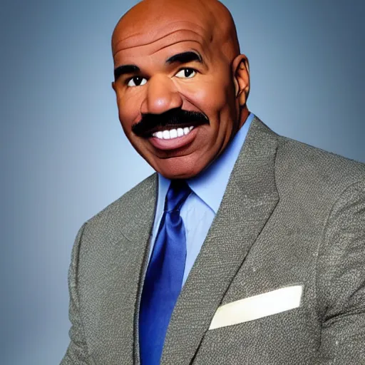 Image similar to steve harvey with long blue hair