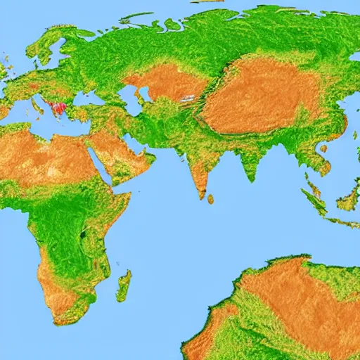 Prompt: height map of the world, highly detailed