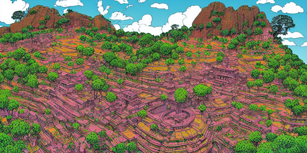 Image similar to sigiriya, art by Josan Gonzalez