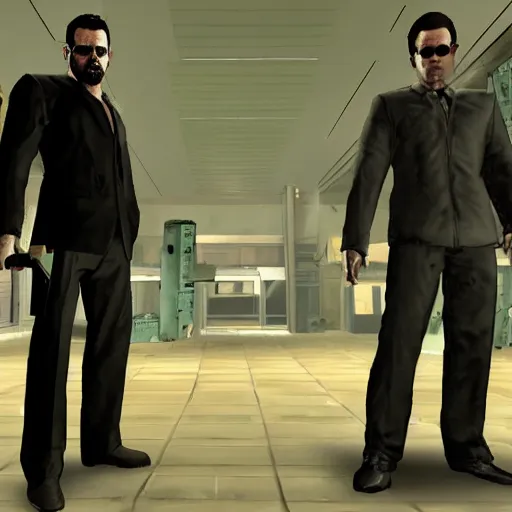 Prompt: max payne and jc denton from deus ex, buddy cop
