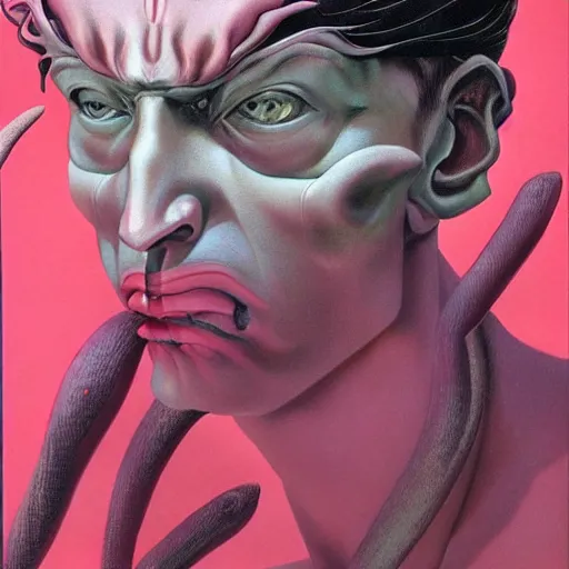 Image similar to portrait from jojo bizzare adventure painted by hirohiko araki and zdislav beksinski and wayne barlowe