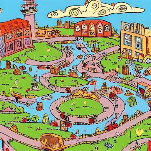 Image similar to sprawling utopia in the style of busytown