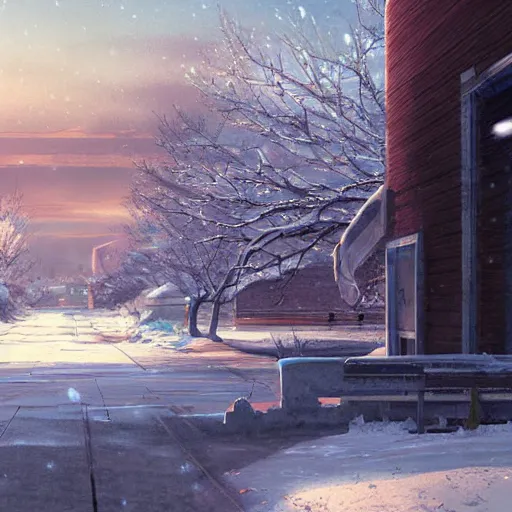 Prompt: anime woman in the winter in an abandoned soviet town, beautiful face, by Makoto Shinkai