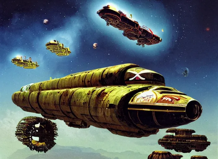 Prompt: wreck, matte painting, chris foss