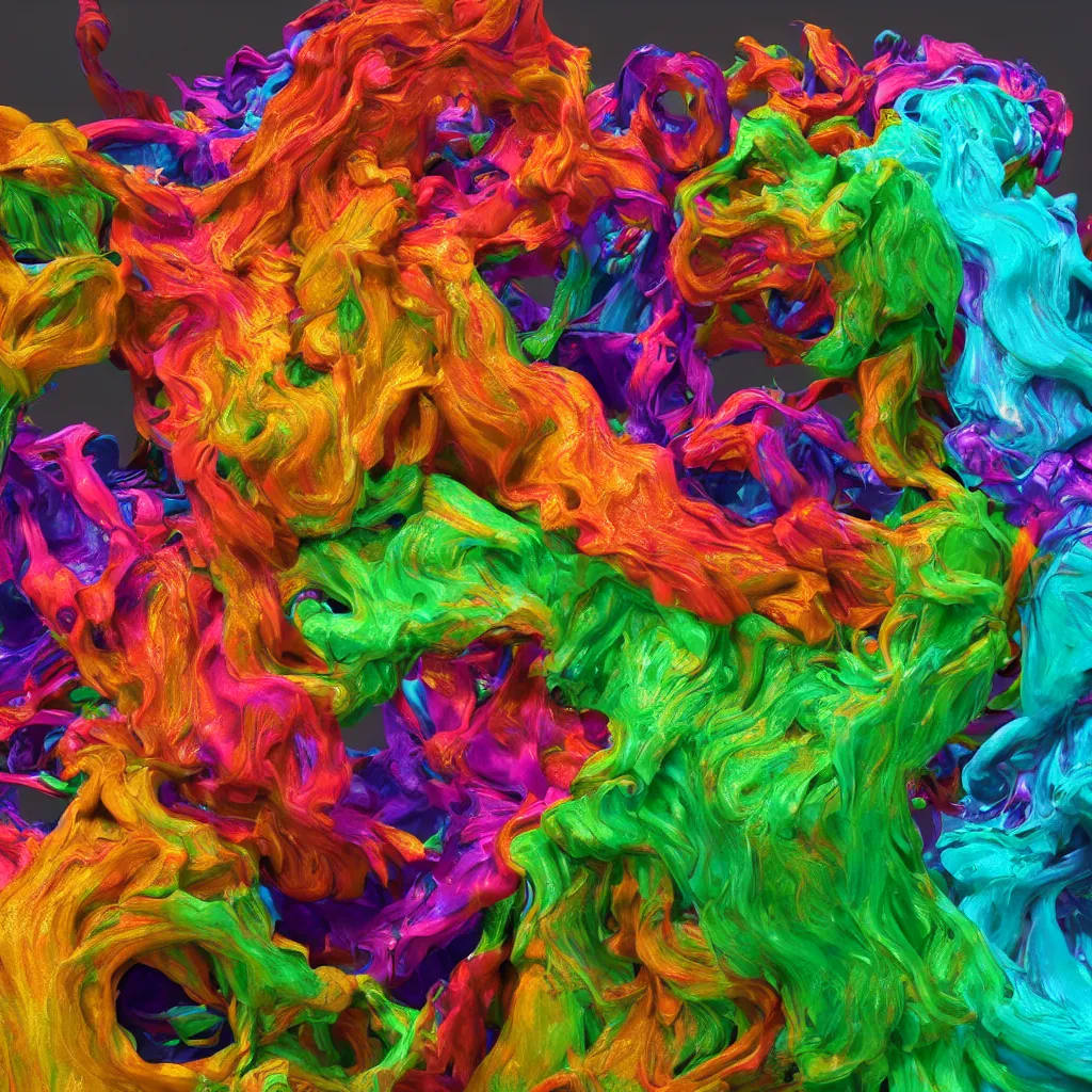 Image similar to painful pleasures by lynda benglis, octane render, colorful, 4 k, 8 k