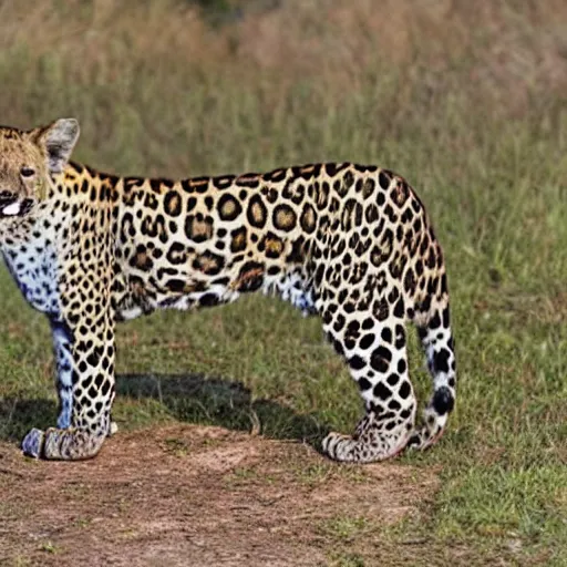 Prompt: half jaguar, half hyena