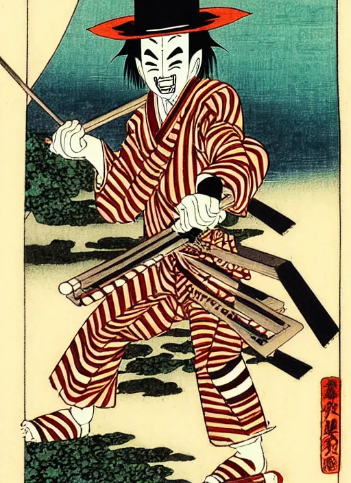 Image similar to freddy krueger as a yokai illustrated by kawanabe kyosai and toriyama sekien