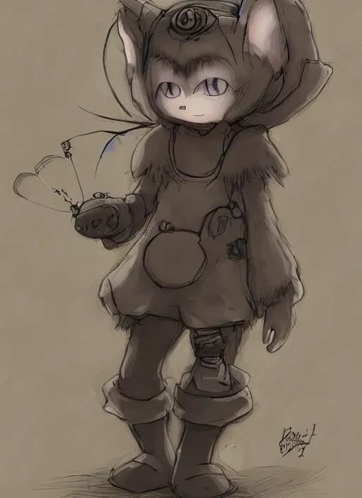 Image similar to beautiful little cat wearing an cyborg bear suit, artwork in kentaro miura and made in abyss and rosdraws and codename : kids next door, smooth, beautiful lightness, anatomically correct, trending on pixiv, forest