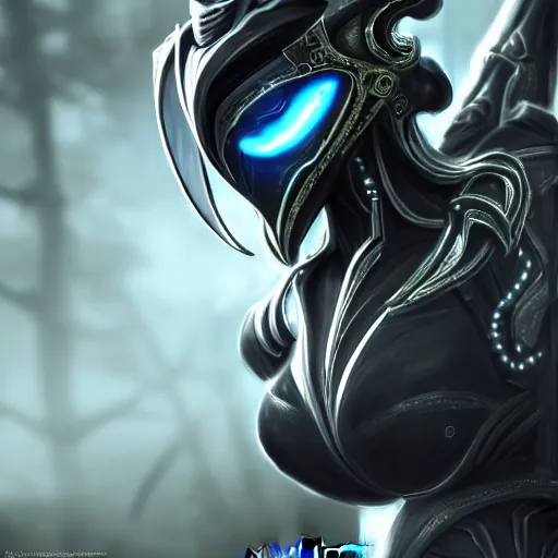 Image similar to highly detailed exquisite fanart, of a beautiful female warframe, but as an anthropomorphic robot dragon, matte black metal armor, close-up shot, holding a gun, epic cinematic shot, professional digital art, high end digital art, singular, realistic, captura, DeviantArt, artstation, Furaffinity, 8k HD render