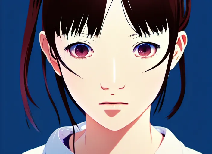 Image similar to anime visual portrait of a young japanese woman looking around the kitchen, cute face by ilya kuvshinov, yoshinari yoh, makoto shinkai, katsura masakazu, dynamic perspective pose, detailed facial features, kyoani, rounded eyes, crisp and sharp, cel shad, anime poster, ambient light, cinematic film