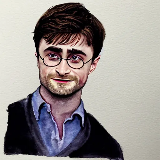 Image similar to daniel radcliffe, portrait, watercolor,