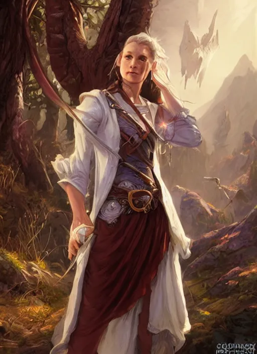 Prompt: commoner, white shirt, ultra detailed fantasy, dndbeyond, bright, colourful, realistic, dnd character portrait, full body, pathfinder, pinterest, art by ralph horsley, dnd, rpg, lotr game design fanart by concept art, behance hd, artstation, deviantart, hdr render in unreal engine 5