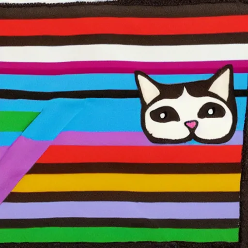 Image similar to transgender flag cat