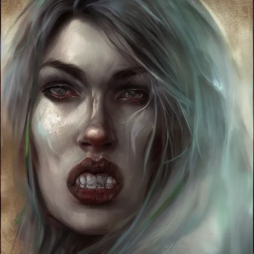 Image similar to Character portrait, face close-up, in the style of Bastien Lecouffe-Deharme, of Anthro leopard warlock