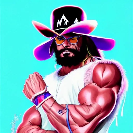 Image similar to macho man randy savage, portrait by shinkai makoto studio ghibli studio key hideaki anno sakimichan stanley artgerm lau rossdraws james jean marc simonetti elegant highly detailed digital painting artstation pixiv