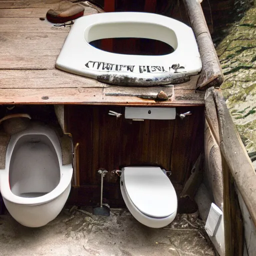 Image similar to a toilet made of teeth, on a boat