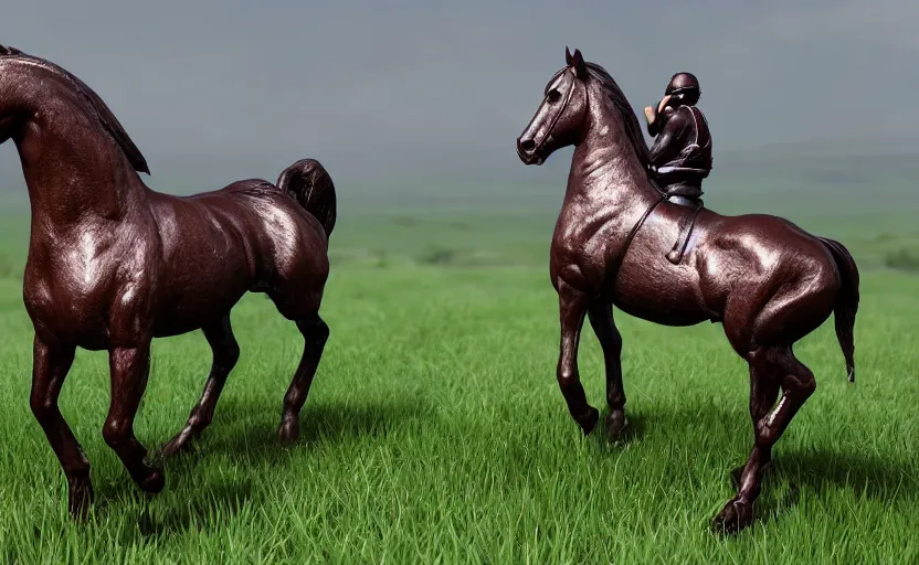 Prompt: Horse bronze figure, unreal engine, highly detailed